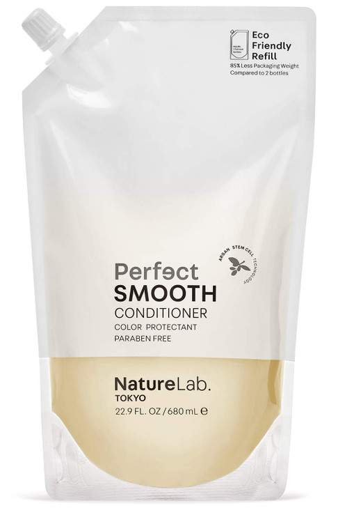 NatureLabTOKYO Perfect Smooth Conditioner EcoFriendly Refill Pouch Lightweight Moisturizing Conditioner for Smoother Fri
