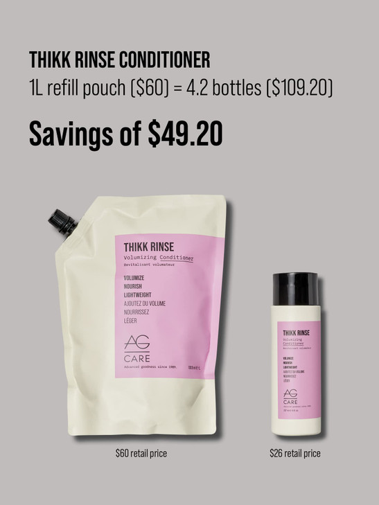 AG Care Thikk Rinse Volumizing Conditioner Volumize and Nourish Hair Exclusive Regenerative Complex 338 Fl Oz