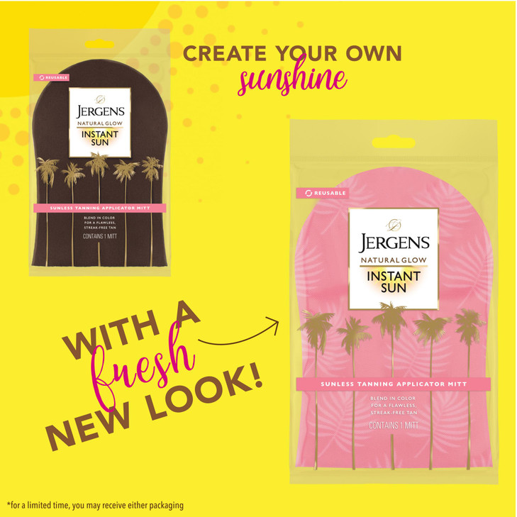 Jergens Natural Glow Body Applicator Mitt, Flawless, Streak-free Tanning Blender Glove, Reusable Tanning Mitt Protects Hands