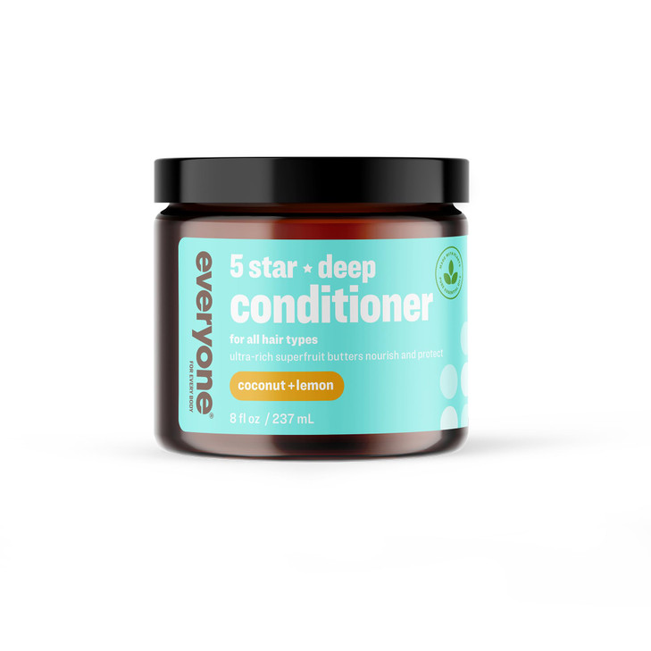 Everyone Hair Care 5 Star Deep Conditioner Coconut Lemon 8 fl oz Bottle Hair Mask for Dry Damaged Hair Leave in Conditio