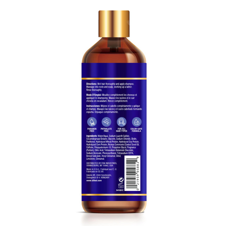 Difeel Pro-Growth Biotin Shampoo 12 oz. - for Thinning Hair and Hair Loss, Paraben-Free Shampoo with Biotin for Hair Growth
