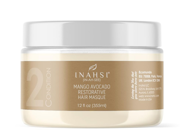Inahsi Mango Avocado Restorative Hair Masque Deep Conditioner for Men Women Kids with Curly Hair Hair Products for Natur