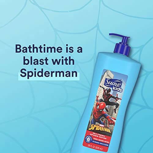 Suave Kids 3 in 1 Shampoo Conditioner Body Wash For TearFree Bath Time Fresh SpiderSense DermatologistTested Kids Shampo