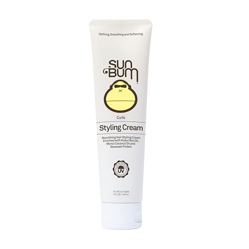 Sun Bum Curls and Waves Styling Cream Lightweight Formula for Wavy and Curly Hair Nourishing Kukui Nut and Coconut Oil F