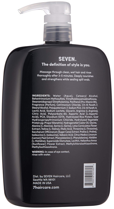 SEVEN Haircare KENTE BOND Conditioner for Split Ends Damaged Hair Sulfate Free Cruelty Free with Amino Acid Complex Guar