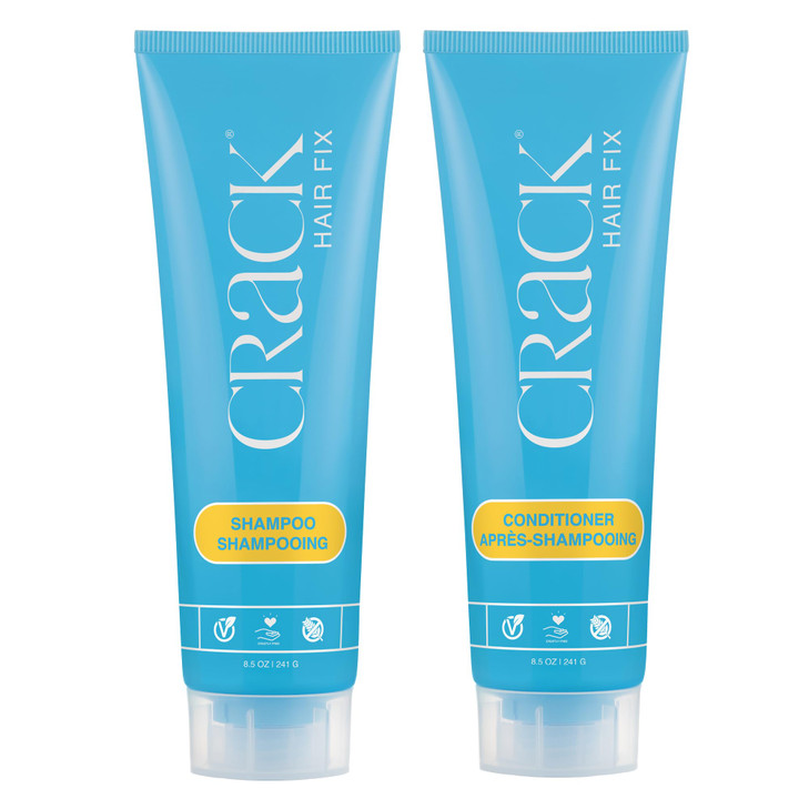 CRACK HAIR FIX Shampoo and Conditioner Set 85 oz Each AntiFrizz Hair Products for Damaged Hair Bond Repair Curl Care Hum