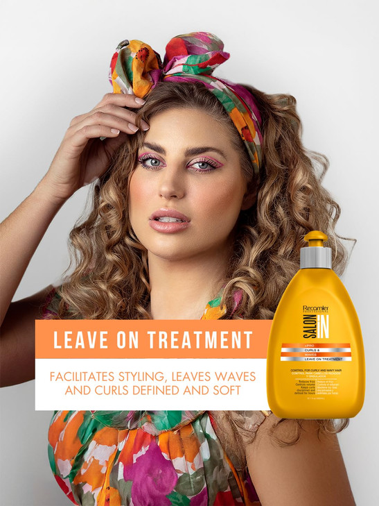 Salon In Recamier Curls and Waves LeaveOn Treatment Defines Controls Curls FrizzFree Finish Lightweight LeaveIn Treatmen