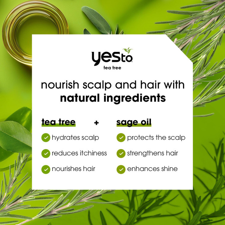 Yes To Tea Tree Scalp Relief Conditioner Calms Dry Itchy Scalp Hydrates Softens With Tea Tree Oil Sage Natural Vegan Cru