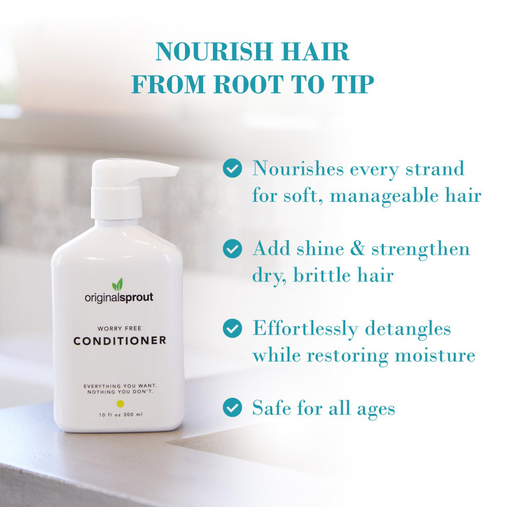 Original Sprout Worry Free Conditioner Gentle Nourishing Hair Conditioner for All Hair Types Softens Detangles Adds Shin