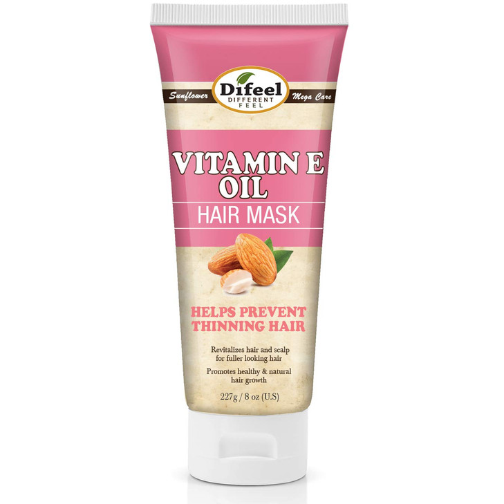 Difeel Vitamin E Oil Hair Mask 8 oz. - Volumizing Hair Mask, Restorative Hair Mask