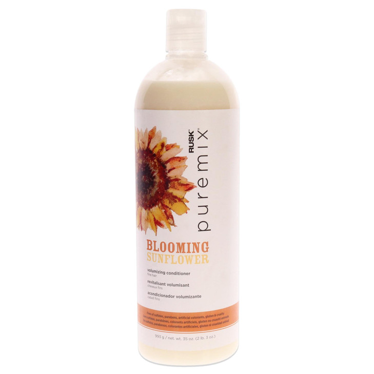RUSK Puremix Blooming Sunflower Volumizing Conditioner Adds Lift and Body Thickening Treatment for Thin Hair 35 oz