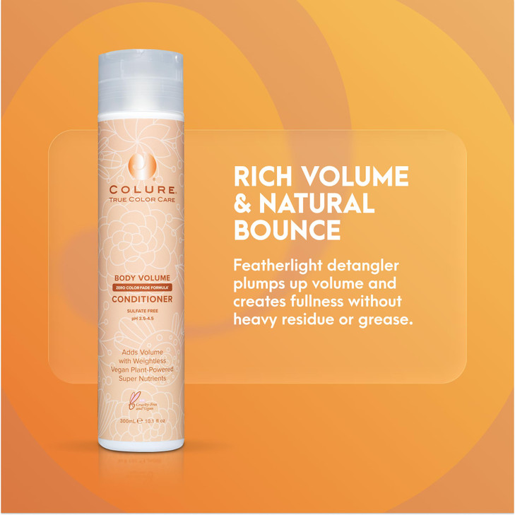 COLURE Body Volume Conditioner 10 Fl Oz Weightless Thickening Hair Treatment for Fine Damaged Hair Vegan Hydrating