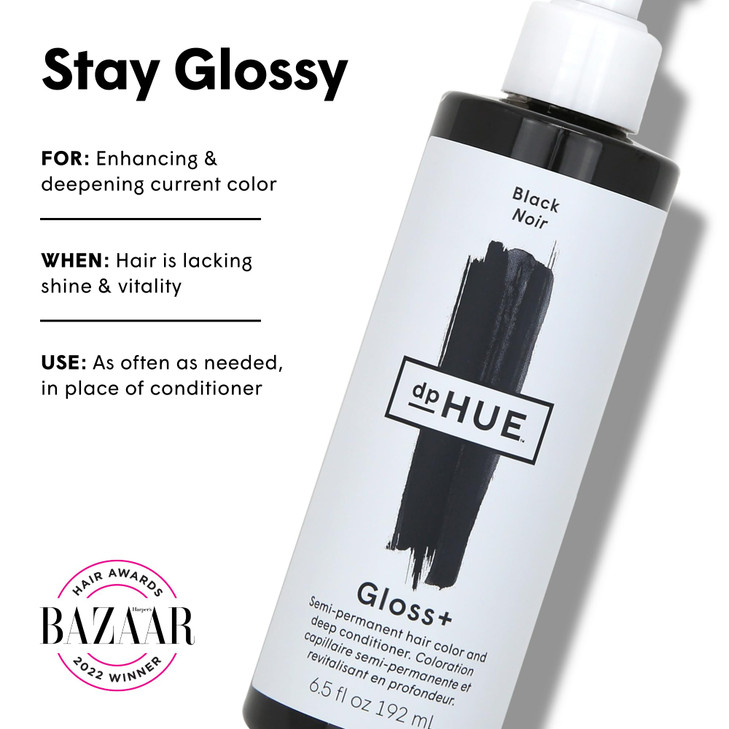 dpHUE Gloss Black 65 oz 812 Applications SemiPermanent Hair Color Conditioner Lasts Up to Eight Washes Paraben SLS SLES