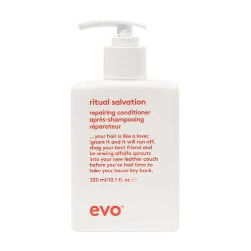 Evo Ritual Salvation Repairing Conditioner for Damaged ColorTreated Hair ProteinRich Formula Repairs Moisturizes Reduces