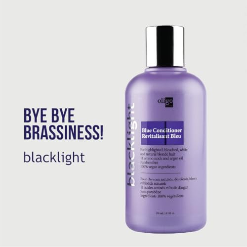 Oligo Professionnel Blacklight Blue Conditioner for blondes Vegan Eliminate Brassy tones Refresh faded highlights Argan