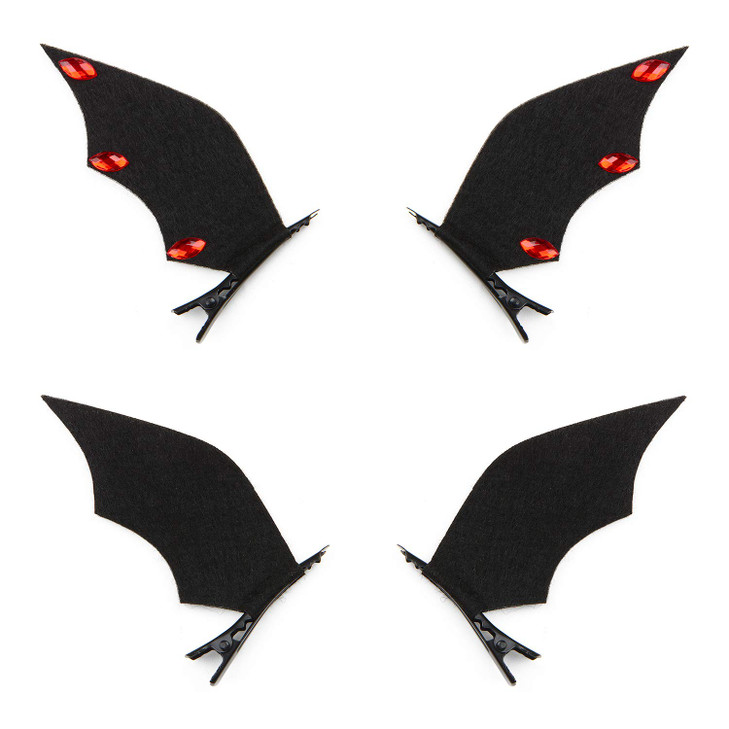 Bat Hair Clips Cartoon Halloween Bat Ears Hair Clips Batwing Costume Cosplay Accessories for Kids Adults Women (2 Pairs)