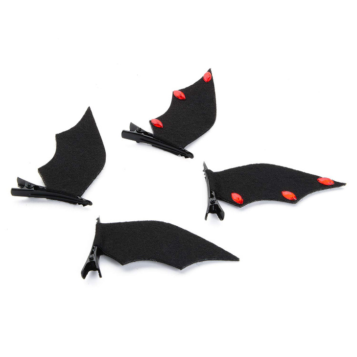 Bat Hair Clips Cartoon Halloween Bat Ears Hair Clips Batwing Costume Cosplay Accessories for Kids Adults Women (2 Pairs)
