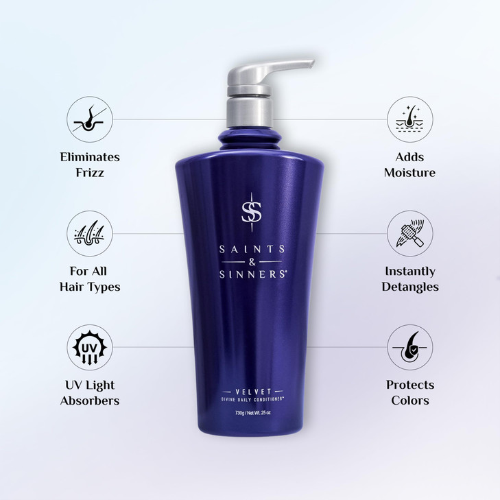 Saints Sinners Velvet Divine Daily Conditioner for Dry MoistureStarved Damaged Hair Repair Strengthen Detangle Eliminate