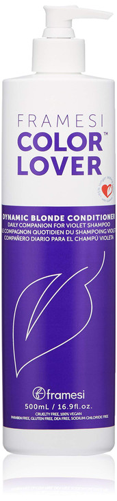 FRAMESI Color Lover Dynamic Blonde Sulfate Free Purple Conditioner for Color Treated Hair 169 fl oz