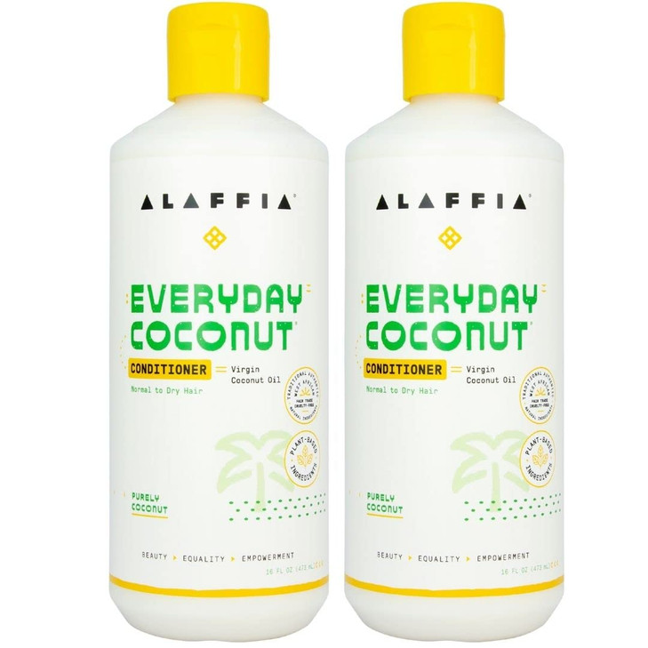 Alaffia Hair Care Everyday Coconut Conditioner Daily Moisturizer Wavy Curly Hair Products Vitamin E Virgin Coconut Oil G