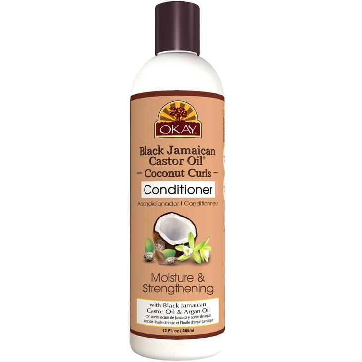 OKAY Black Jamaican Castor Oil Coconut Curls Conditioner 12 oz 355 ml