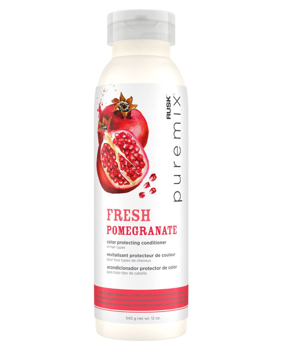 RUSK Puremix Fresh Pomegranate Color Protecting Conditioner for All Hair Types Prolong Color Radiancy and Shine Reduces