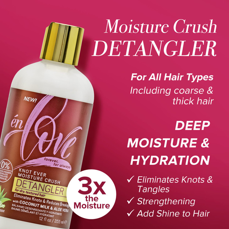 n Love Knot Ever Moisture Crush Hair Detangler Natural Coconut Milk Aloe Vera Detangles Curls Softens Hair and Eliminate