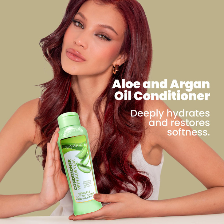 ANYELUZ Aloe Vera Argan Oil Conditioner MoistureRich and Lightweight Nourishing Formula Detangler for All Hair Types Dai