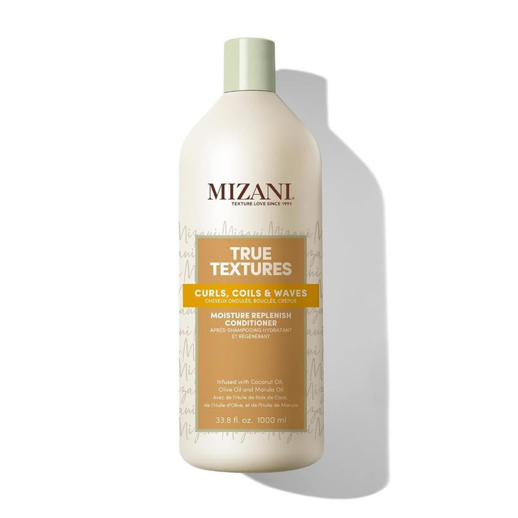 Mizani True Textures Moisture Replenish Conditioner Deep Conditioner for Curly Hair with Coconut Oil Olive Oil Anti Friz