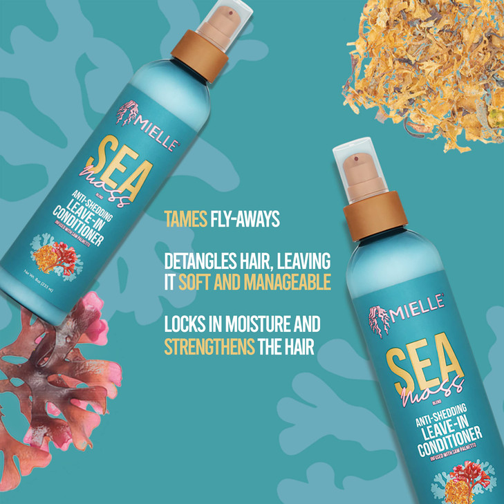 Mielle Organics Sea Moss AntiShedding Leave In Conditioner for Curly Hair Moisturizing Leave In Treatment Spray to Detan