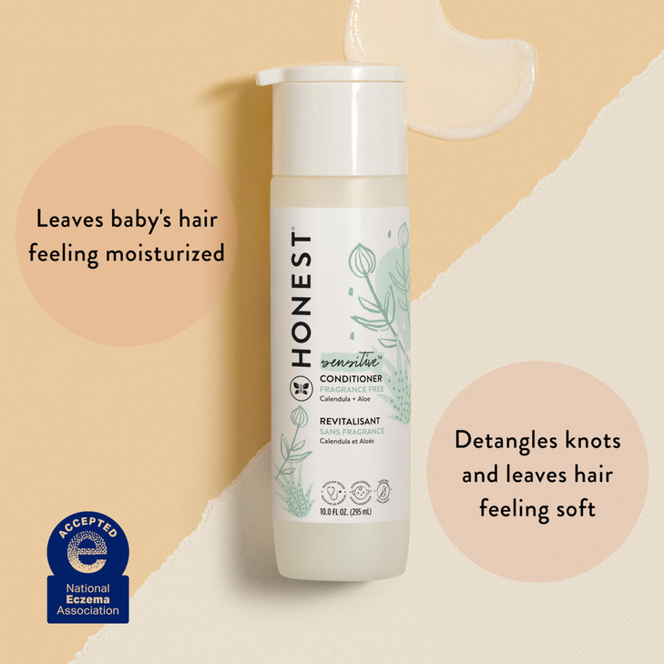 The Honest Company SiliconeFree Conditioner Gentle Hypoallergenic Naturally Derived Ingredients FragranceFree for Sensit