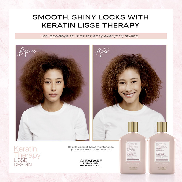 ALFAPARF MILANO Lisse Design Keratin Conditioner for Damaged Hair Maintains and Enhances Keratin Smoothing Treatment Ant