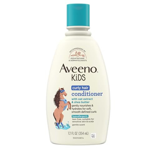 Aveeno Kids Curly Hair Conditioner Hydrating Conditioner Kids Curly Hair Products Oat Extract Shea Butter Gentle Scent 1