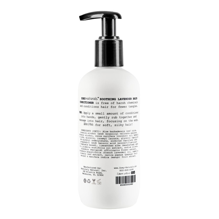 Absolutely Natural Zoey Naturals Soothing Lavender Hair Conditioner for Kids TearFree Hypoallergenic ParabenFree Cruelty