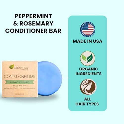 Aspen Kay Naturals Conditioner Bar Made With Natural Organic Ingredients All Hair Types including frizzy hair 23 Ounce B