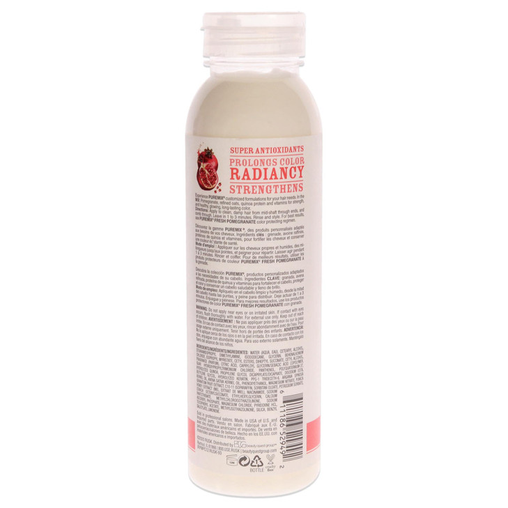 RUSK Puremix Fresh Pomegranate Color Protecting Conditioner for All Hair Types Prolong Color Radiancy and Shine Reduces