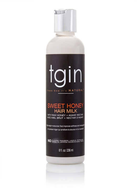 tgin Sweet Honey Hair Milk and Moisturizer for Natural Dry Curly Wavy Hair 8 Oz