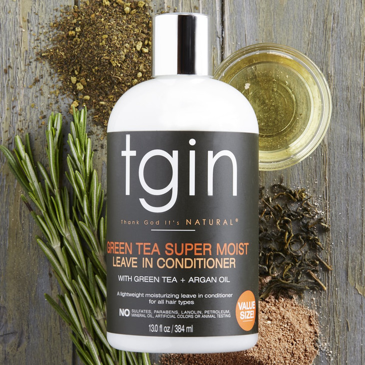tgin Green Tea Super Moist Leave In Conditioner Lightweight Leave In Conditioner for Curly Hair Hydrates Controls Frizz