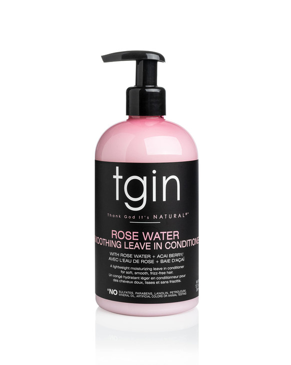 tgin Rose Water Smoothing Leave In Conditioner Lightweight Moisture Hair Conditioner for Curly Coily Wavy locks Curly Ha