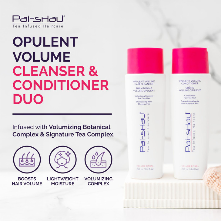 PaiShau Opulent Volume Cleanser and Conditioner Duo Set Volumizing Cleanser and Conditioner for Thin Hair Provides Impro