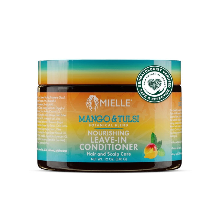 Mielle Organics Mango Tulsi Nourishing Leave In Conditioner for Curly Hair Moisturizing Leave In Conditioner with Breaka