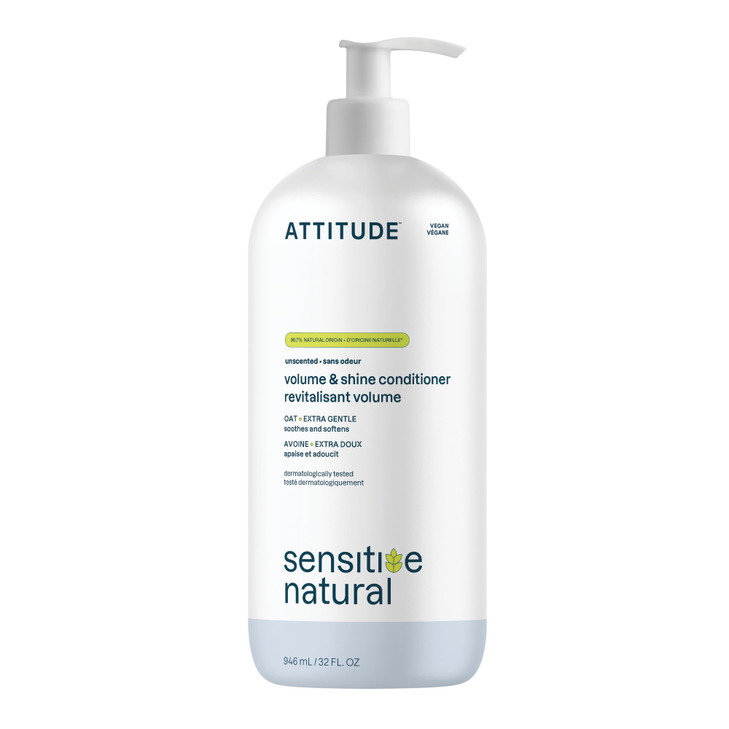 ATTITUDE Hair Conditioner for Sensitive Dry Scalp Soothing Oat Naturally Derived Ingredients Dermatologically Tested Veg