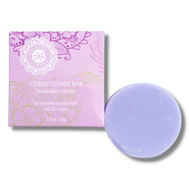 Honeybee Gardens Conditioner Bar Lavender Vanilla EcoFriendly Nourishing For All Hair Types 23 oz