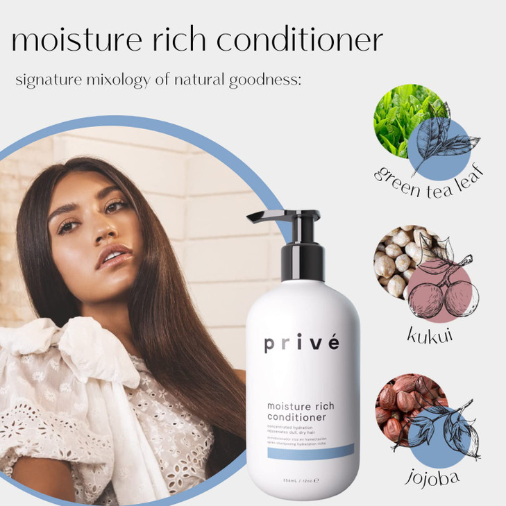 Prive Moisture Rich Conditioner Nourishes Dry HairSmoothes FrizzContains Organic Shea Butter 12 Oz