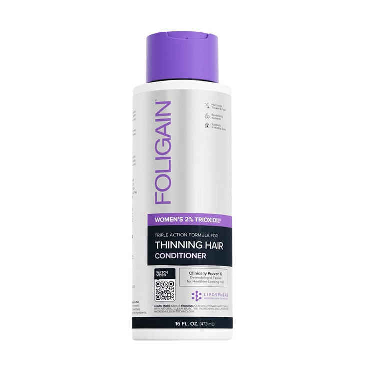 Foligain Triple Action Conditioner For Thinning Hair For Women with 2 Trioxidil Hair Stimulating Volumizing Conditioner