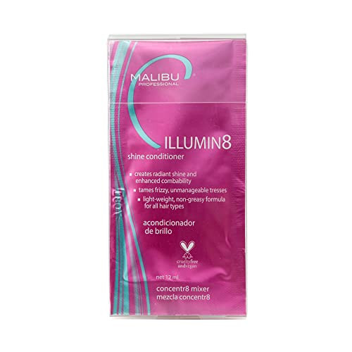 Malibu C ILLUMIN8 Shine Conditioner 6 Packets Concentrate for Hair Shine Manageability Lightweight NonGreasy Hair Condit
