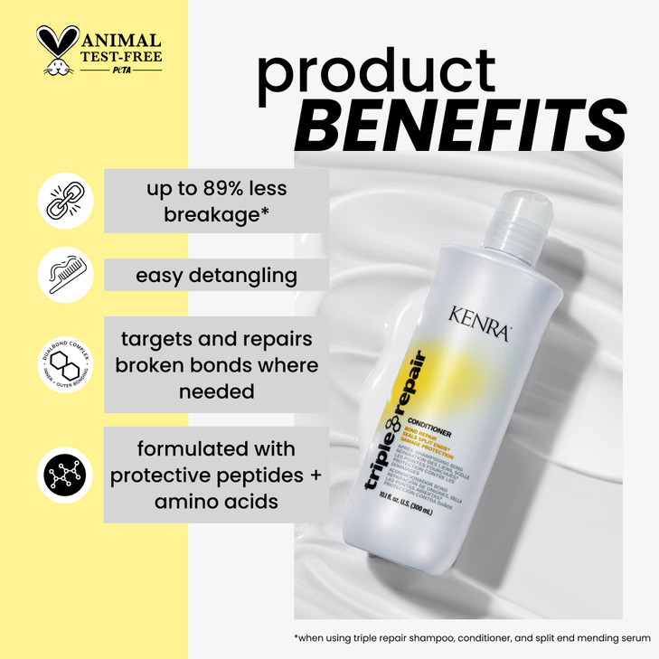 Kenra Professional Triple Repair Conditioner Targets Repairs Weak or Broken Bonds Split Ends Damaged Hair Bond Builder S
