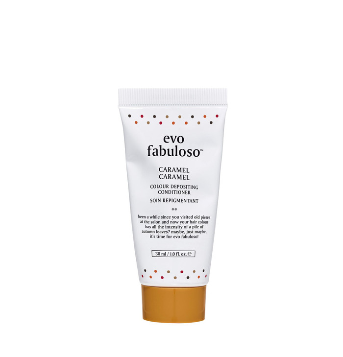 Evo Fabuloso Caramel Color Depositing Conditioner for Blonde Hair Tones Nourishes Adds Shine 1 fl oz Travel Size