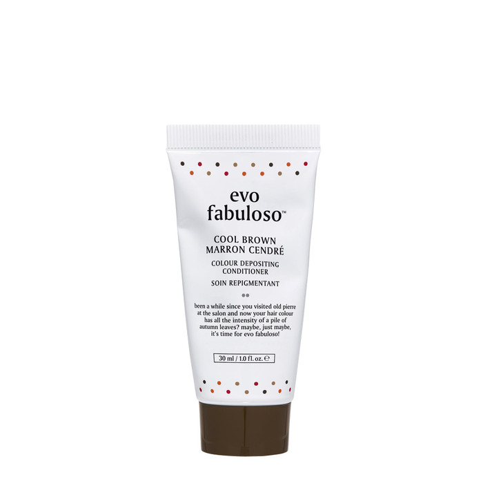 Evo Fabuloso Cool Brown Color Depositing Conditioner for Dry ColorTreated Hair Tones Nourishes Adds Shine 1 fl oz Travel
