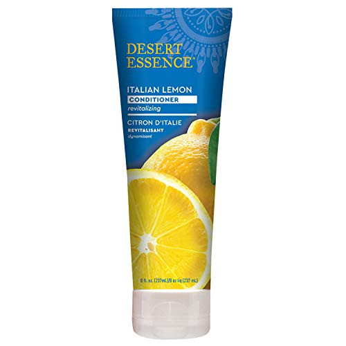 Desert Essence Italian Lemon Conditioner 8 Fl Ounce Revitalizing Hair Detangler Adds Volume Shine Strength Scented Aloe